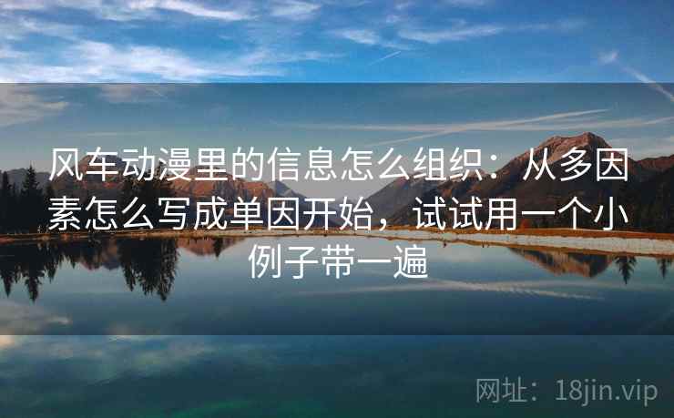 风车动漫里的信息怎么组织：从多因素怎么写成单因开始，试试用一个小例子带一遍